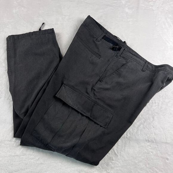 Vintage Cargo Military Pants Button Fly Men's Size Large 35-39 Black - Picture 2 of 10